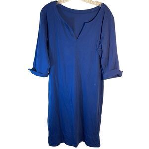 Cape madras ladies dress blue extra large cotton stretch preppy everyday casual